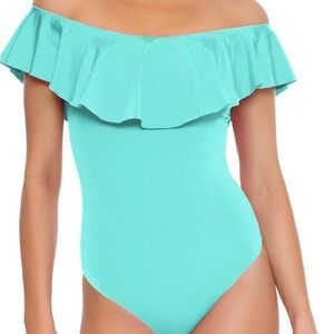 Trina Turk Tiffany blue bathing suit sz 8